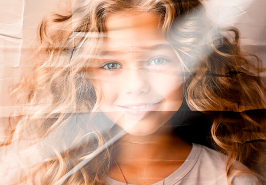 White And Beige Crumpled Paper Photo Effect