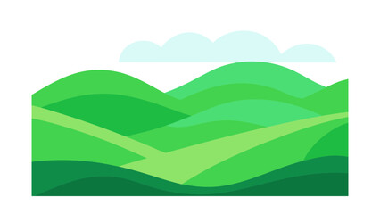 Obraz premium abstract green hills landscape minimalist flat de for web and graphic design