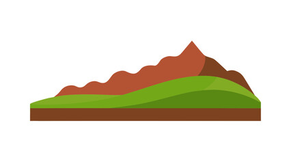 hills featuring a slight overhang or cliff like for web and graphic design