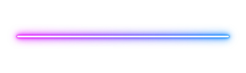 Horizontal glowing line. Neon gradient color pink to blue. Light effect
