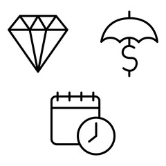 Business and Finance Icon Set Vector Line Art Design Template