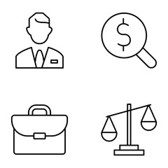 Business and Finance Icon Set Vector Line Art Design Template