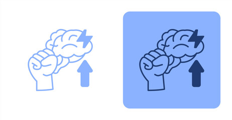 Brainstorming MixedTwo-tone color and contrasting background icon illustration © Jefri