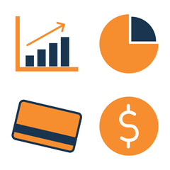 Business and Finance Icon Set Vector Design Template