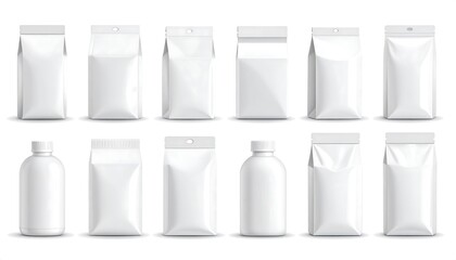 Various white packaging mockups