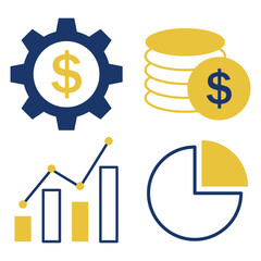 Business and Finance Icon Set Vector Design Template