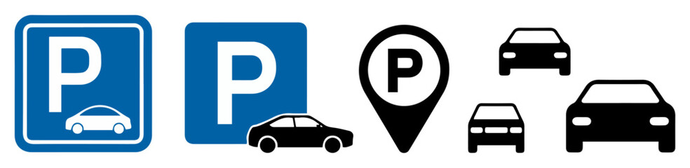 car parking sign icon set © graphixecho