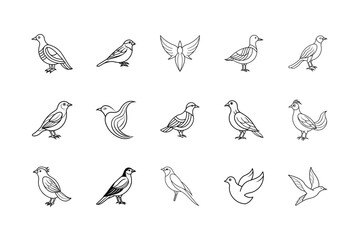 Fototapeta premium vector bird icons set for web and graphic design