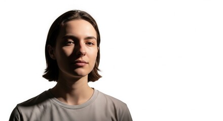 Minimal Portrait of Confident Young Adult – Inner Strength and Personal Growth Concept, Premium Quality