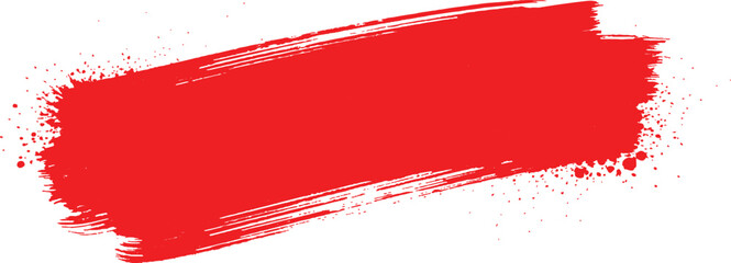 A red paint brush stroke grunge texture. Red diagonal brush stroke with grunge texture white background. A dynamic red brush stroke with a grunge texture effect isolated on a clean white background.