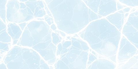 Blue marble-like texture with luminous white cracks or lightning pattern. White lightning cracks on a seamless light blue marble or ice texture background. 