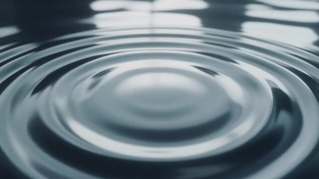 Circular water ripples moving slowly