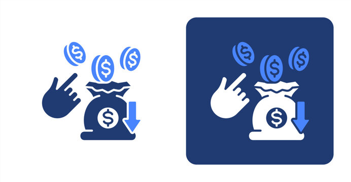 Income Glyph ColorTwo-tone color and contrasting background icon illustration