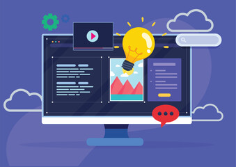 cloud computing concept with laptop