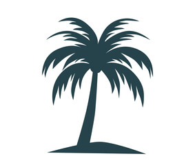 Black Palm Tree Silhouettes, Vector Illustration for Posters, Banners, and Design Projects. palm tree with jagged leaves