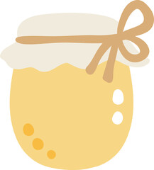 cute jar of honey sweet bee food vector cartoon illustration
