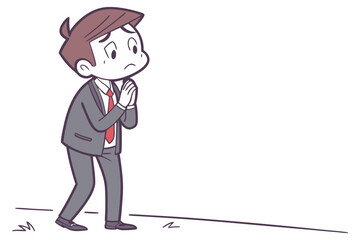 confused worried businessman emotional stress concept on white background