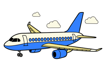 Modern passenger aircraft aviation travel concept isolated on white background