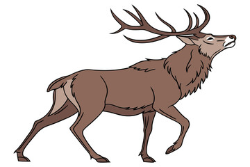 Majestic deer stag symbol of wilderness isolated on white background