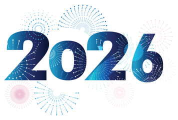 Celebratory 2026 with sparkling fireworks design for new year greetings and festive events © MOHAMMADSHARIFUL