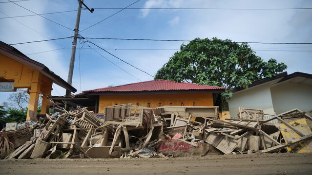 Flood Debris in Residential Area, Aceh Tamiang