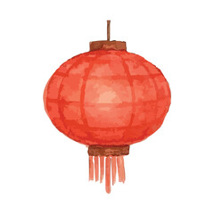 Obraz premium watercolor Chinese New Year lanterns