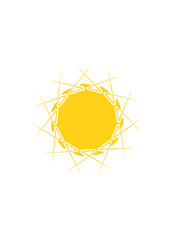 soleil avec forme g&eacute;om&eacute;trique pour conception graphique, en jaune