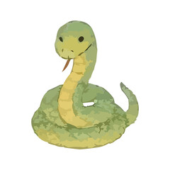 watercolor Chinese zodiac snake