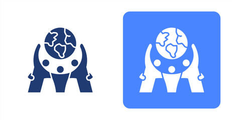 Obraz premium Unity GlyphTwo-tone color and contrasting background icon illustration