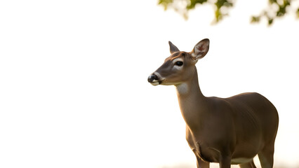 Obraz premium Deer standing gracefully in a serene forest environment 