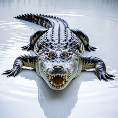 Powerful Nile Crocodile in Dark Minimalist Composition