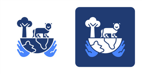 Conservation Glyph ColorTwo-tone color and contrasting background icon illustration