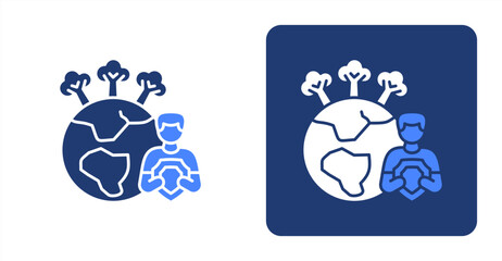 Protection Glyph ColorTwo-tone color and contrasting background icon illustration