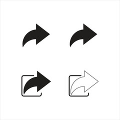 Share icon set on white background, Share and Export Arrow Icons Set