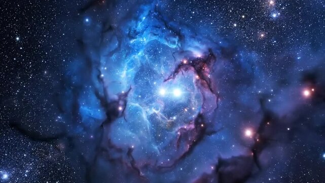 Cosmic nebulae with brilliant light and surrounding stars in deep space background for various uses