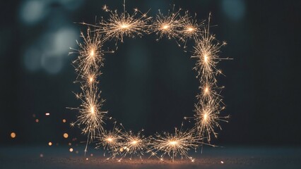 Fireworks exploding in heart shape over night sky for celebration and love display