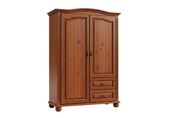 Wooden wardrobe isolated on transparent background