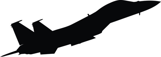 Dynamic Silhouette of a Fighter Jet in Flight Against a Clear Sky for Aviation and Military Themes