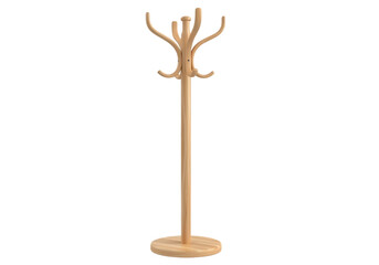 Wooden coat rack isolated on transparent background