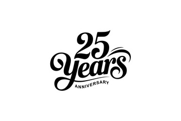 25 Years Anniversary &ndash; Elegant Vintage Vector Typography Design