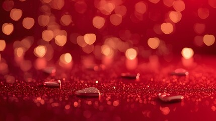 Red Romantic Background with Shallow Depth of Field