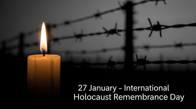 Candle lit for international holocaust remembrance day