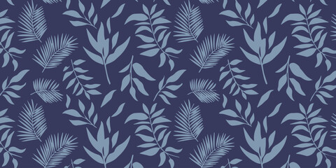 leaf botanical motif palm frond and compound leaf seamless tile