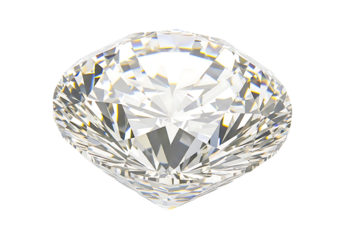 Realistic sparkling diamond gem with facets ideal for designs on transparent background