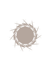 symbole graphique avec une forme ronde avec deux couleur brun et jaune, png en transparence