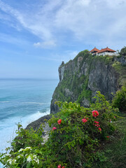 Beautiful landscape of cliff and the ocean at Bali, Indonesia