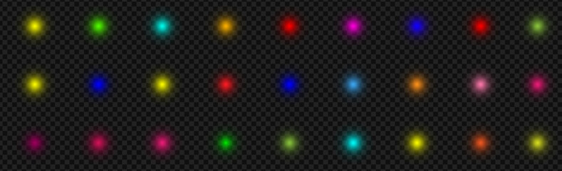 Realistic spotlight set with gold glowing dust particles on transparent png background and reflection on the floor for stage, studio, or theater light effects. 