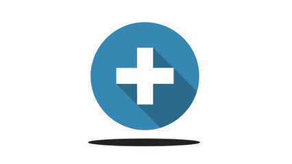 Obraz premium Blue Circle with White Cross Symbol.