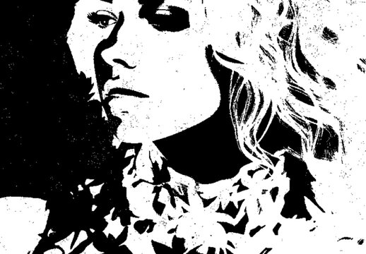 Black And White Stamp Ink Print Photo Effect