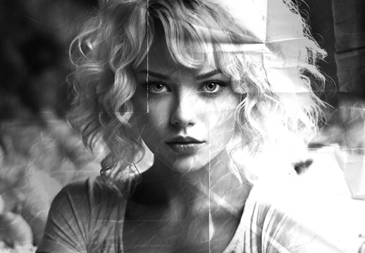 Black And White Crumpled Paper Photo Effect